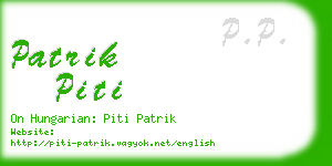 patrik piti business card